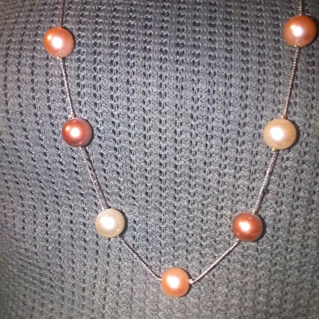 Long Pearl Strand Necklace